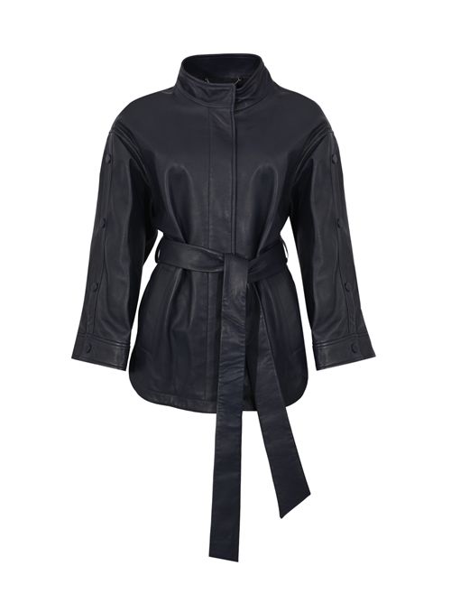 Giacca in pelle con cintura BLUGIRL | RA6027 P035693713